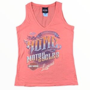 Harley Davidson orange tank top